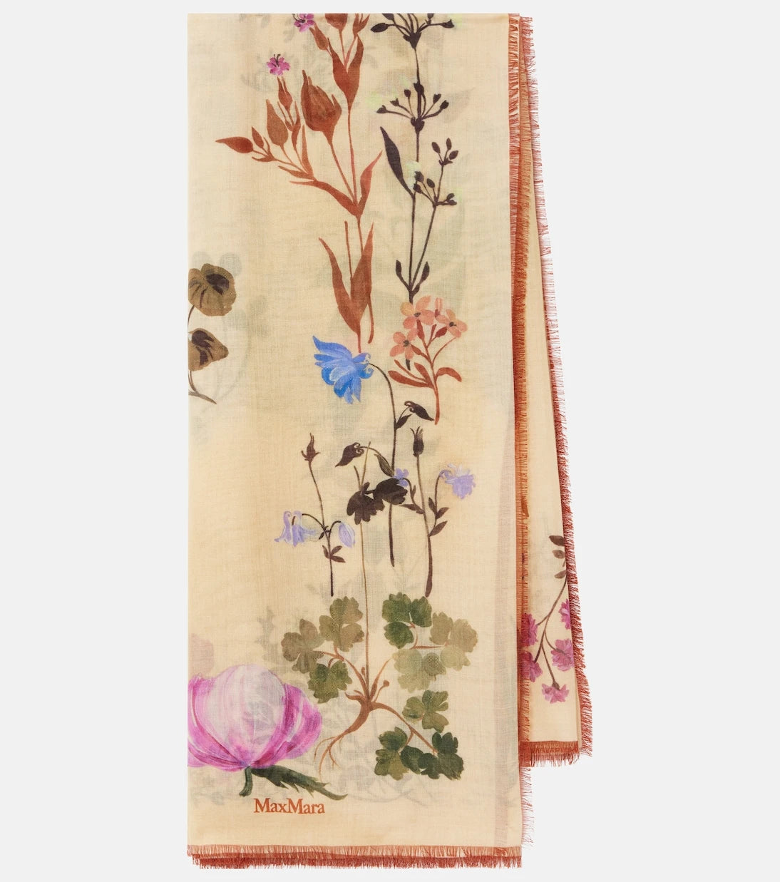 Max Mara - Printed wool and silk scarf