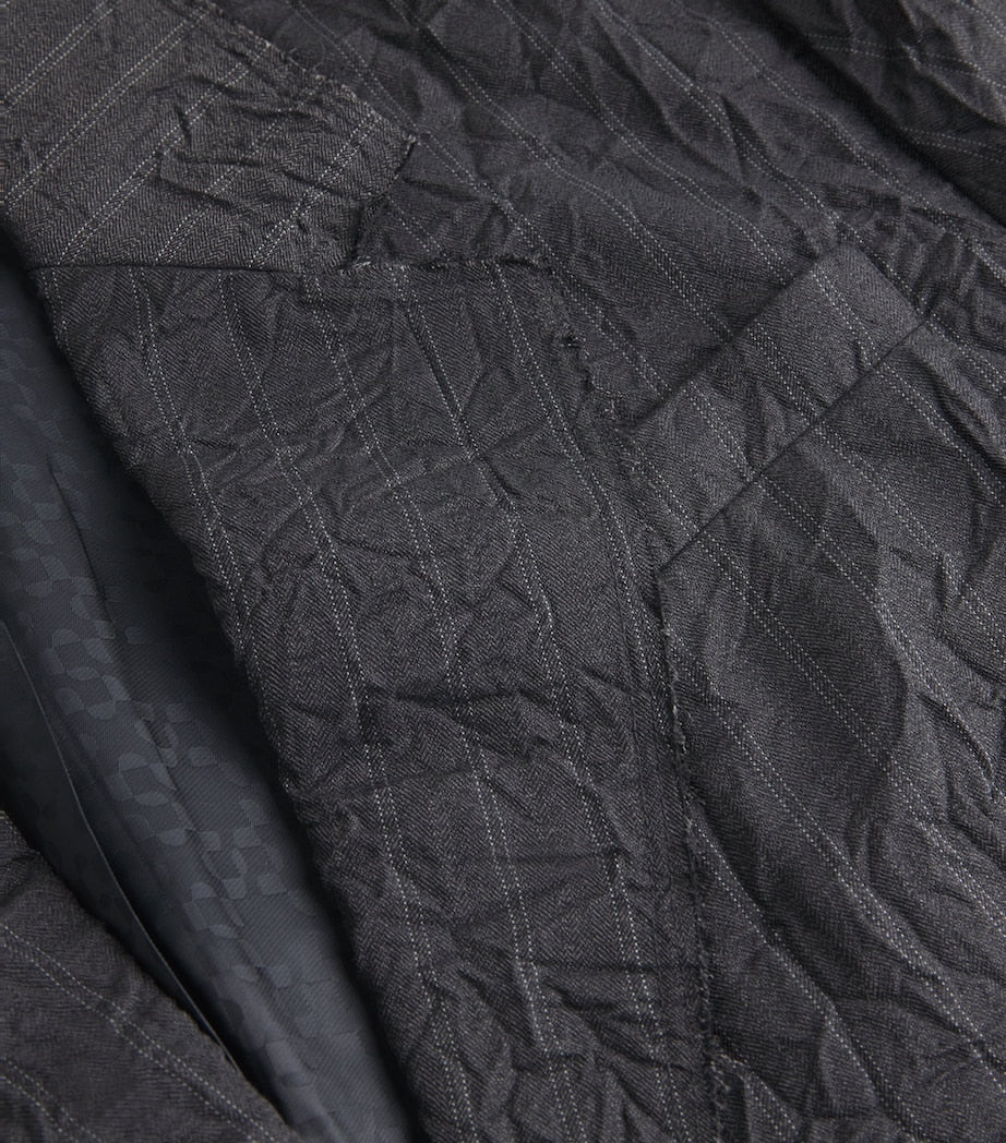 Crinkled Pinstripe Suit