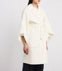 Max Mara White Wool-Cashmere Wrap Coat
