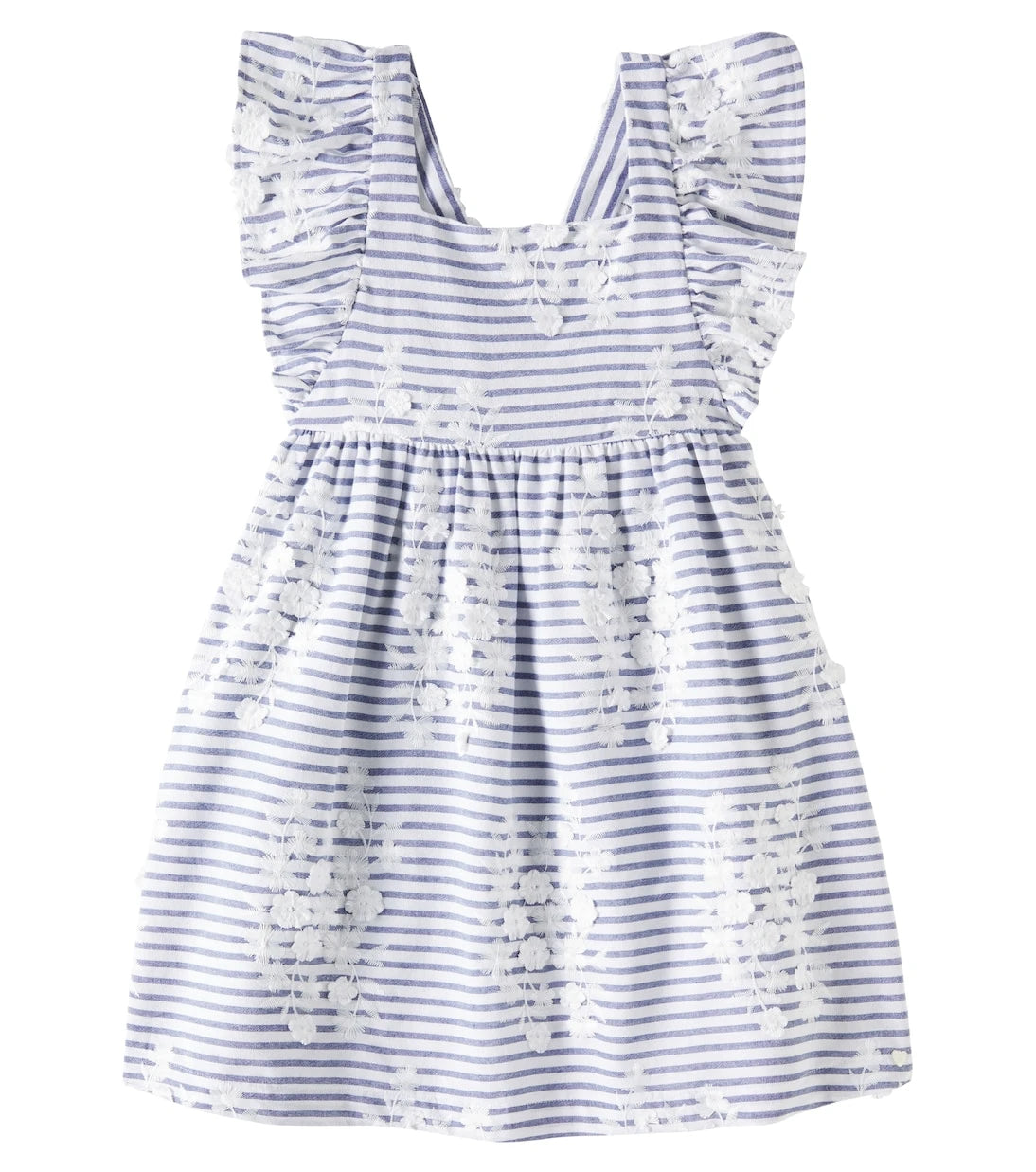 Tartine et Chocolat - Striped embroidered cotton-blend dress