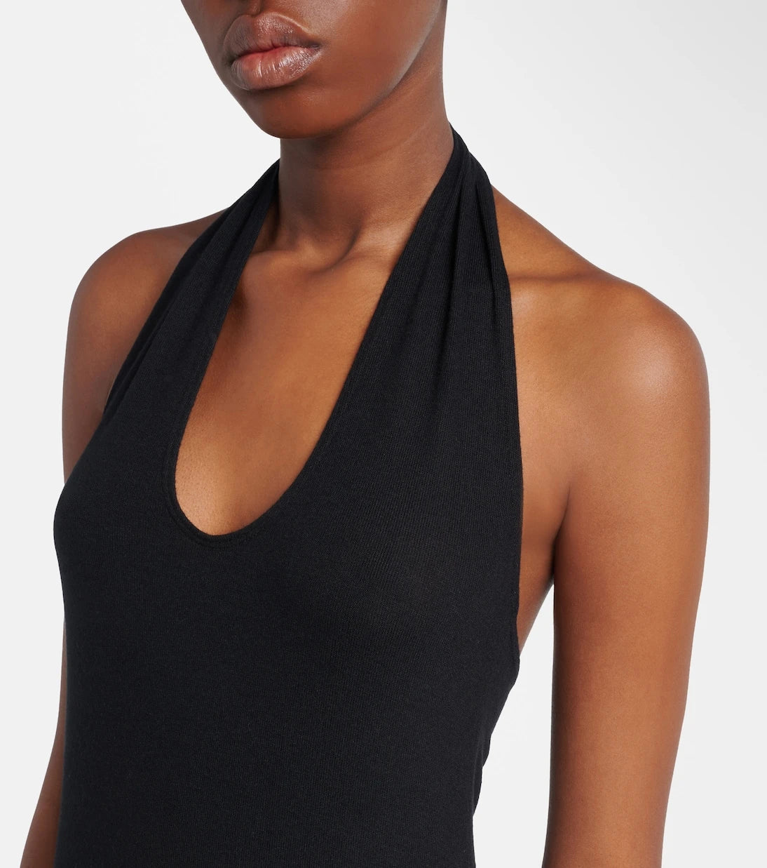 Leset - Lauren halterneck jersey midi dress