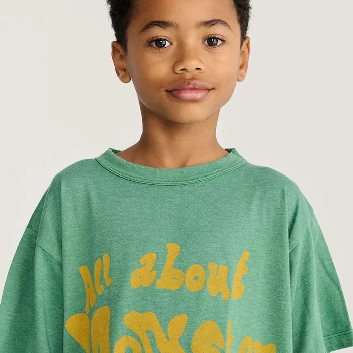 Bobo Choses çocuklar için pamuklu oversized tişört All About Monsters