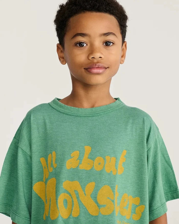 Bobo Choses çocuklar için pamuklu oversized tişört All About Monsters