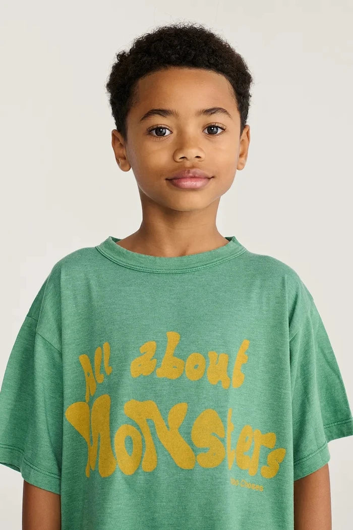 Bobo Choses çocuklar için pamuklu oversized tişört All About Monsters