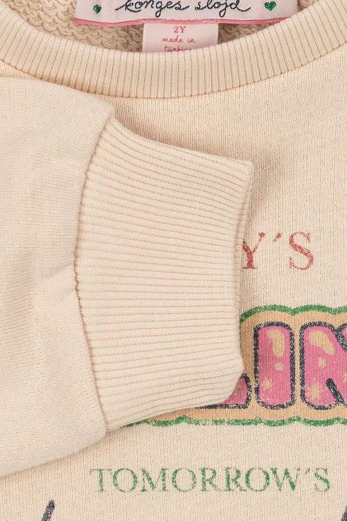 Çocuk pamuklu sweatshirt Konges Sløjd LOUPY LOU SWEAT SHIRT OCS