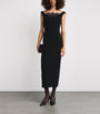 Roland Mouret Black Wool-Lace Midi Dress