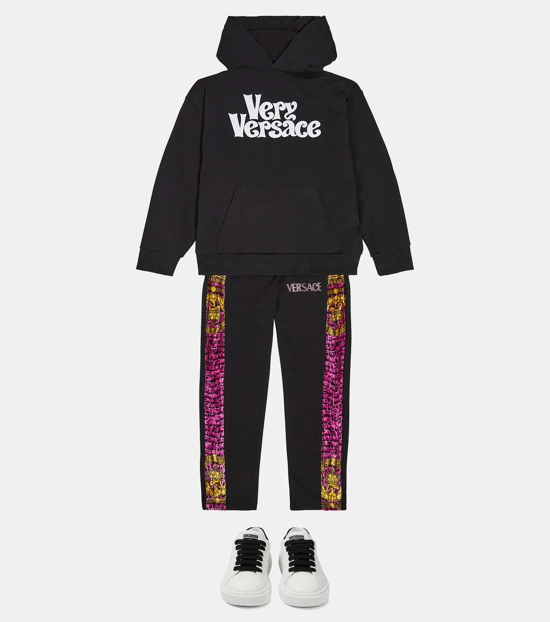 Versace Kids - بنطلون رياضي من مزيج قطن الباروكوديل