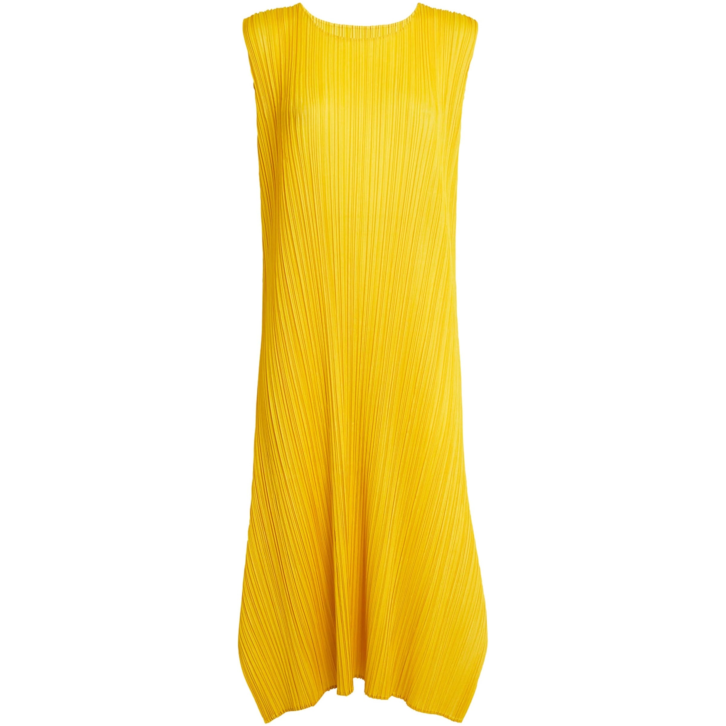 Pleats Please Issey Miyake Yellow Monthly Colors July Midi Dress