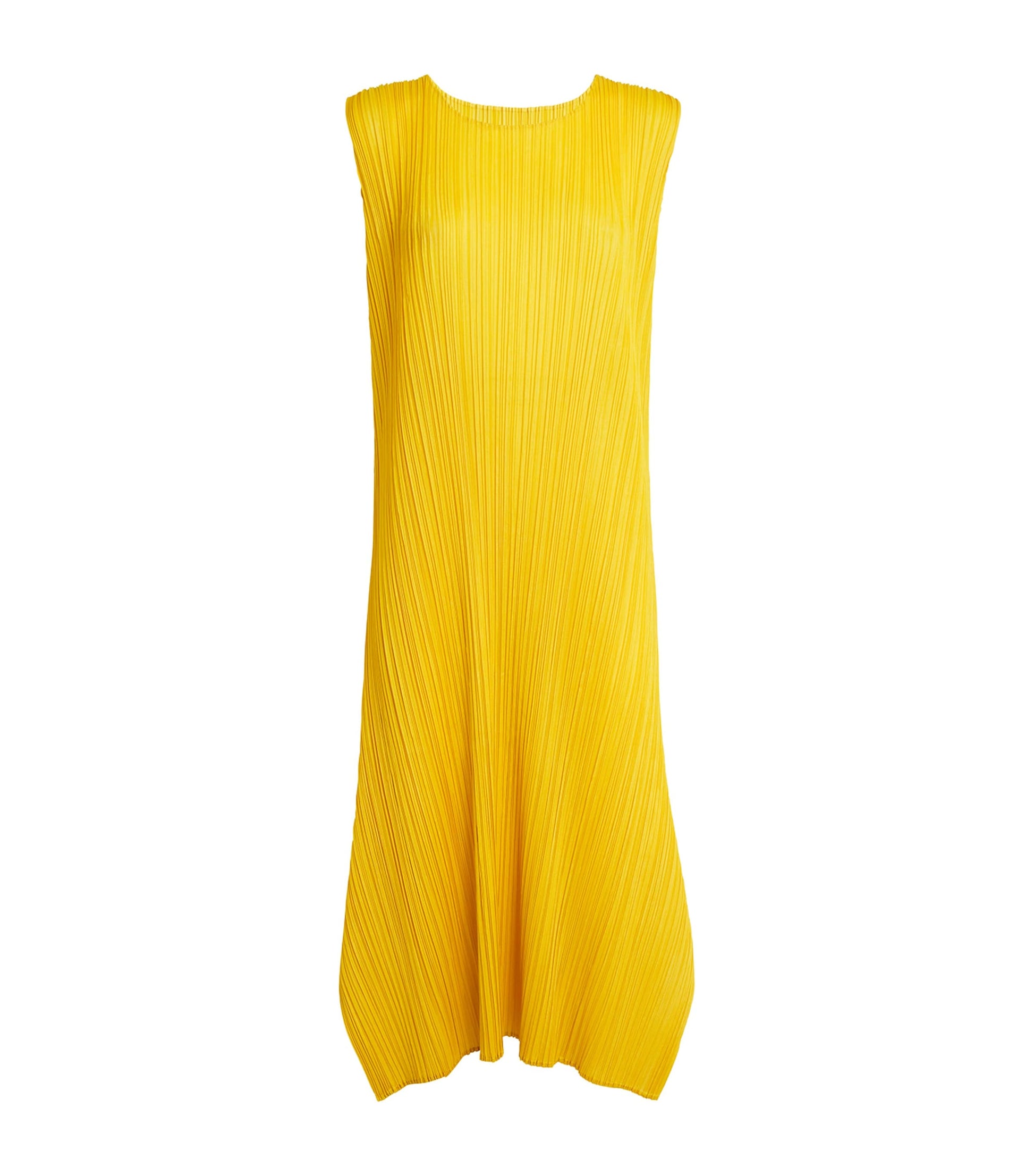 Pleats Please Issey Miyake Yellow Monthly Colors July Midi Dress