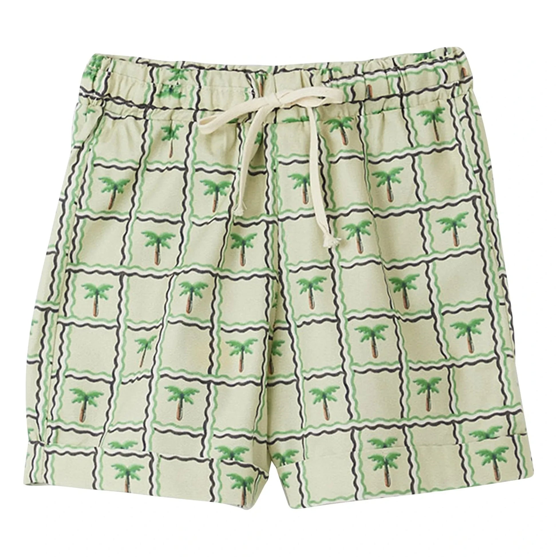 Fabula - Palm Tree Cord Shorts | Pale green