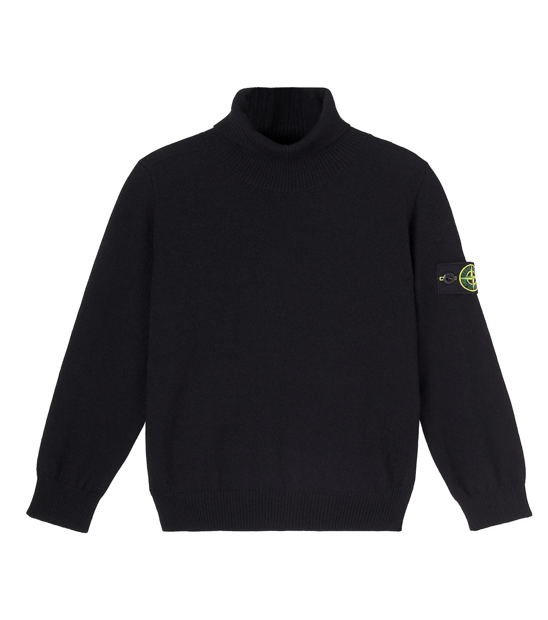 Stone Island Junior - كنزة صوف تورتلنيك بشعار البوصلة