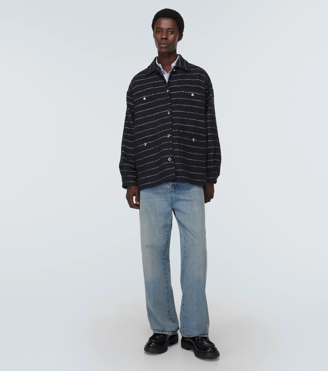Miu Miu - Striped wool-blend bouclé jacket