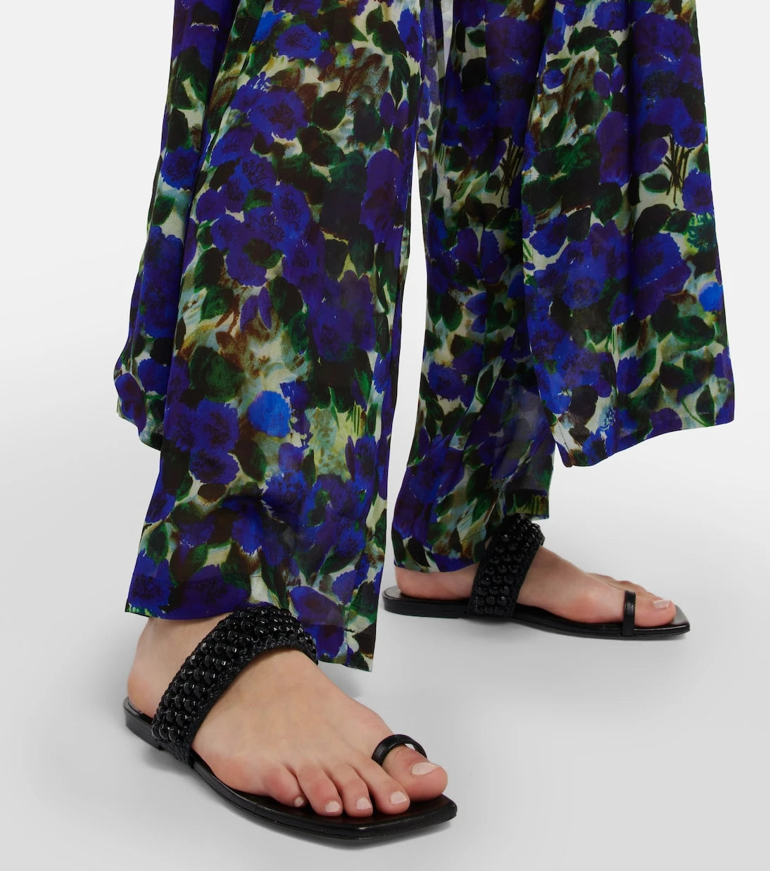 Jimmy Choo - Amoure Flat embellished raffia sandals