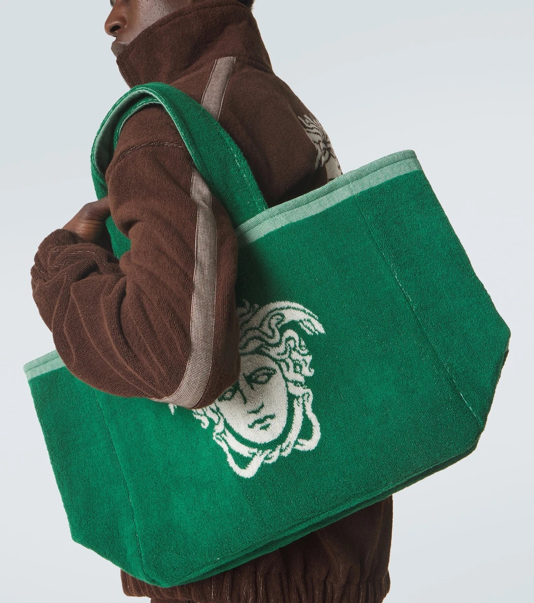 Versace - Medusa cotton-terry jacquard tote bag