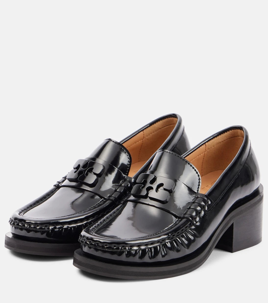 Ganni - Logo loafer pumps