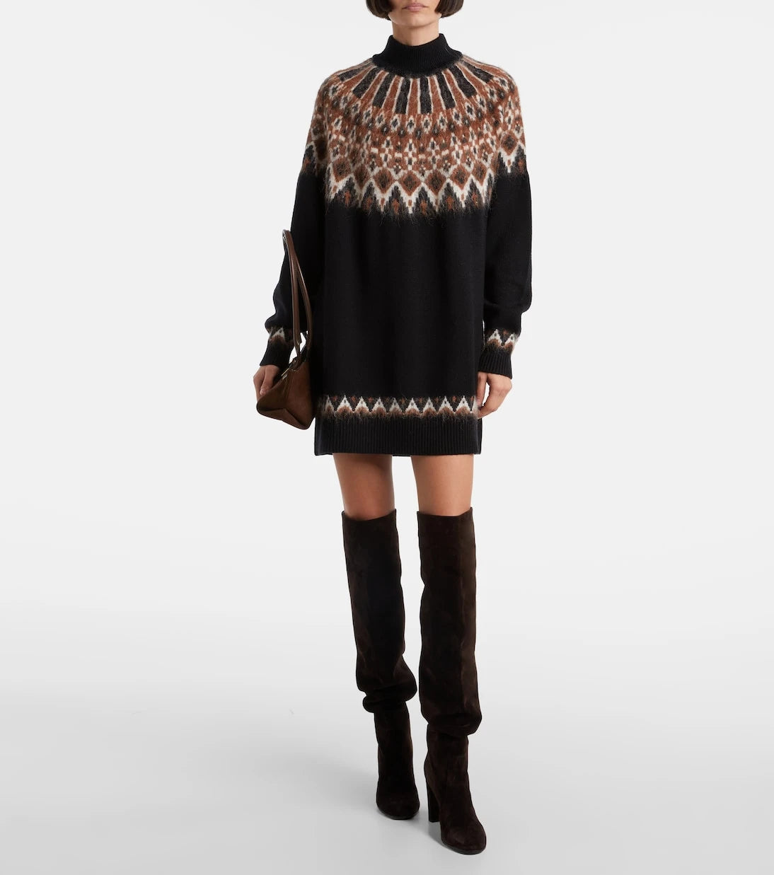 Staud - Liza Fair Isle wool-blend sweater dress