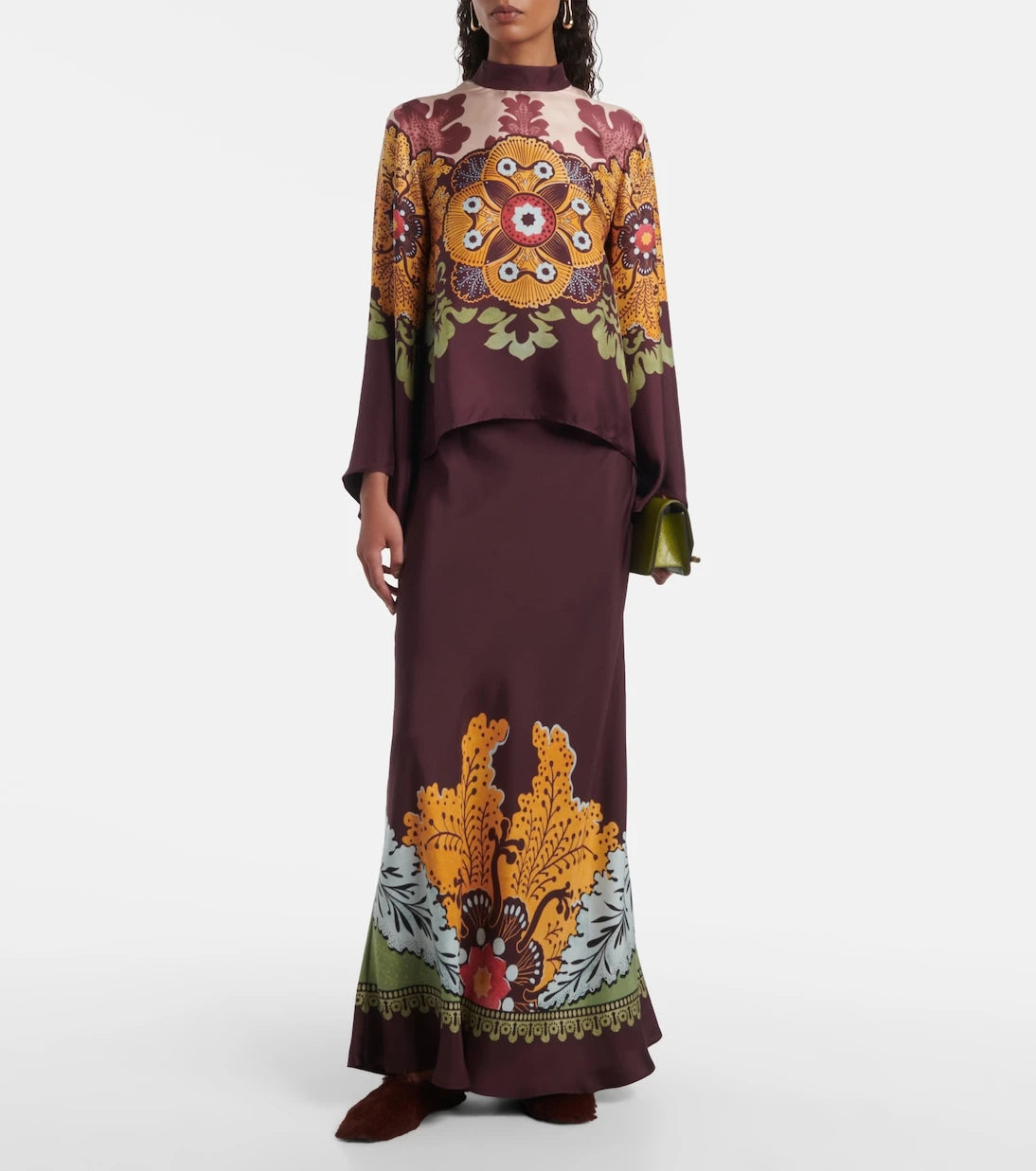 La DoubleJ - Sleek Placée silk maxi skirt