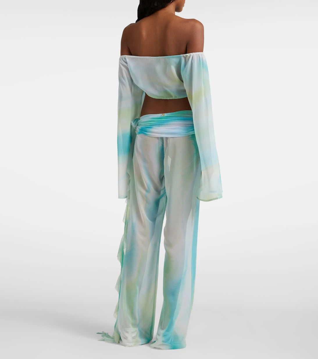 Bananhot - Shawn ruffled sheer flared pants