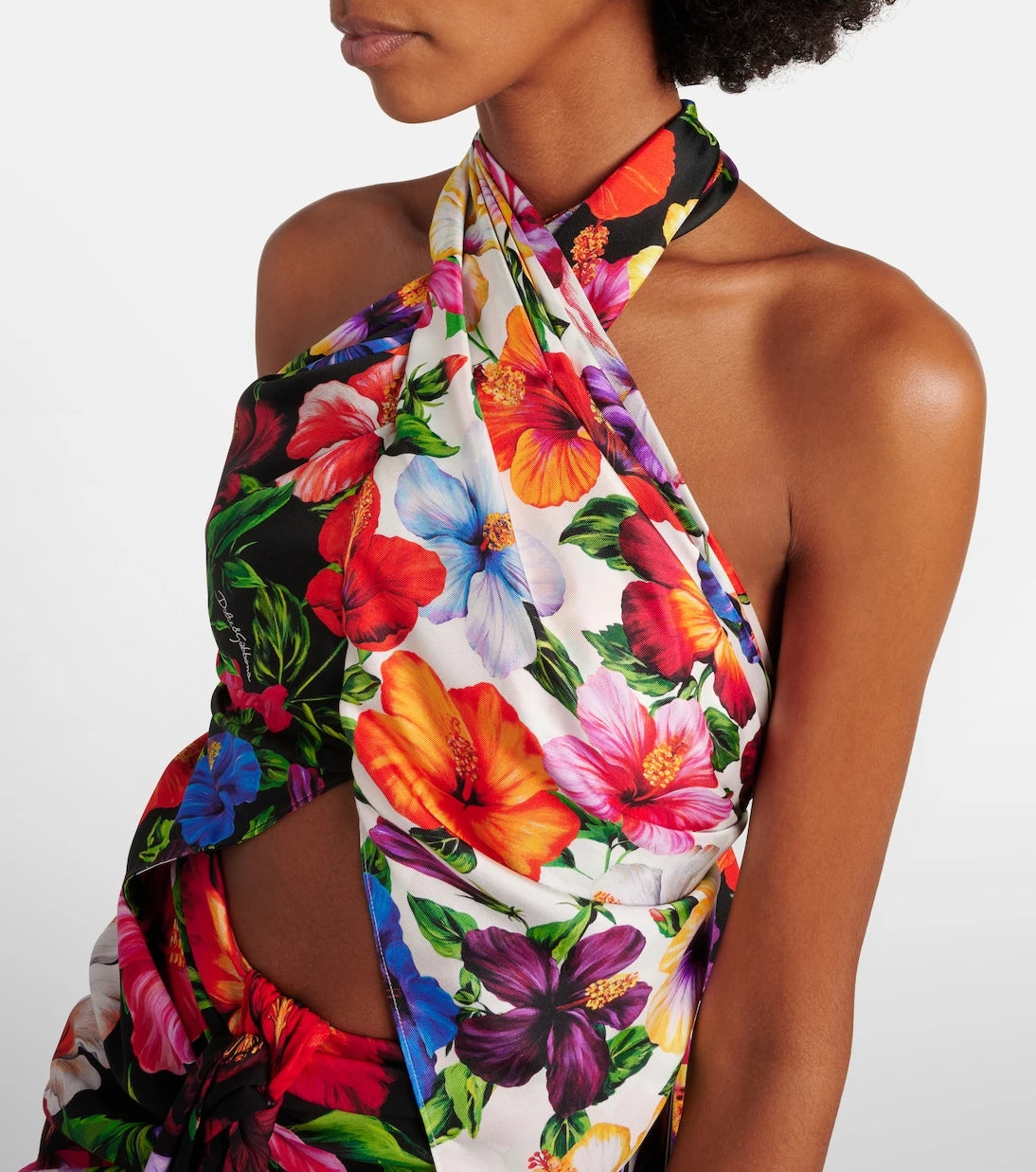 Dolce&Gabbana - Floral scarf-detail silk top