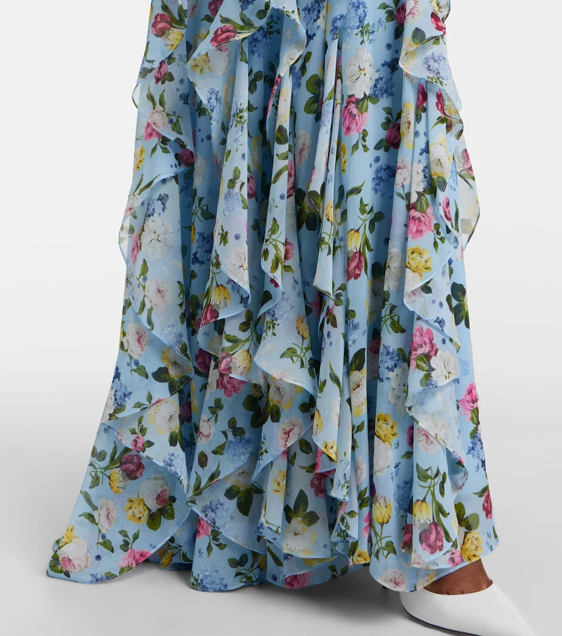 Carolina Herrera - Floral ruffled silk gown