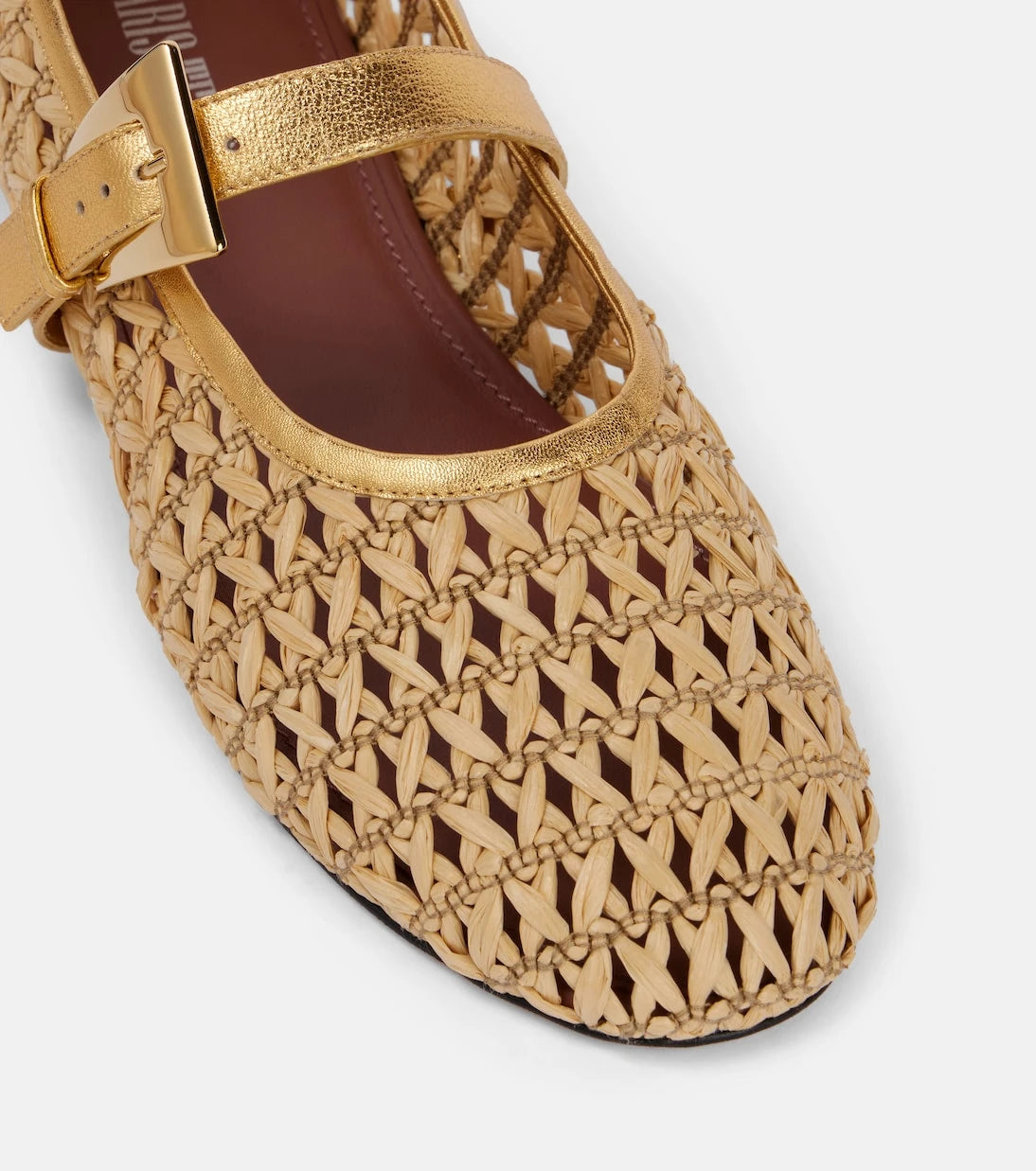 Paris Texas - Sveva raffia Mary Jane flats