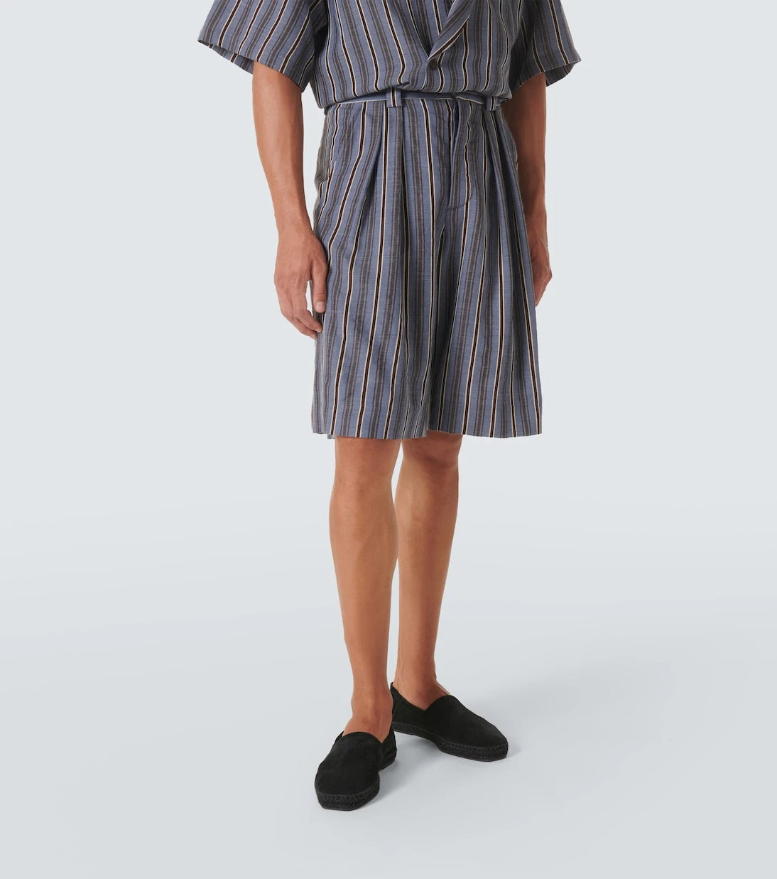 King & Tuckfield - Striped wool Bermuda shorts