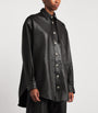 Leather Gaiter Shirt Jacket E04 ESPRESSO