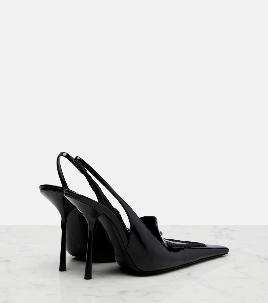 Saint Laurent - Voltaire patent leather slingback pumps