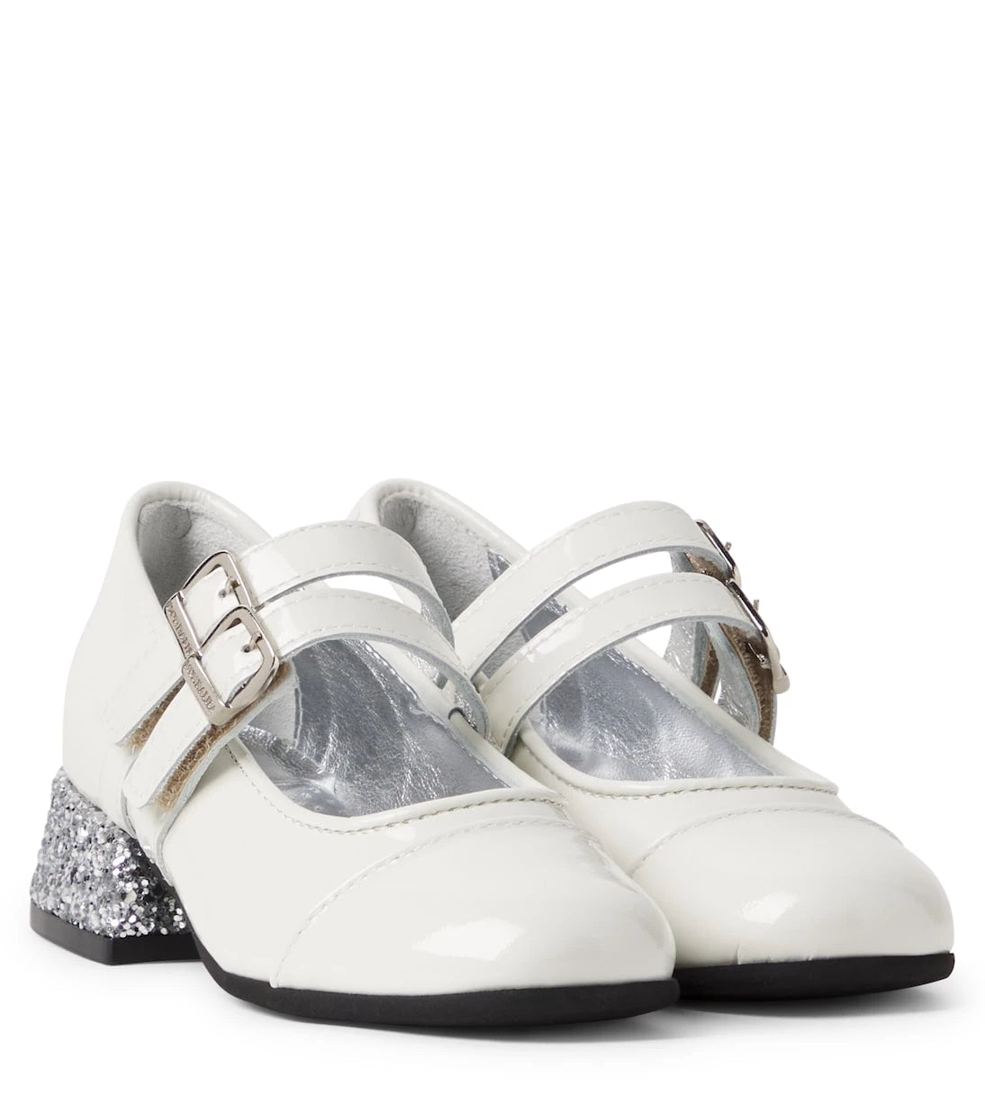 Monnalisa - Glitter patent leather Mary Jane flats