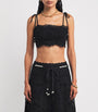Cotton Rhiannon Embroidered Crop Top BLK/BLACK