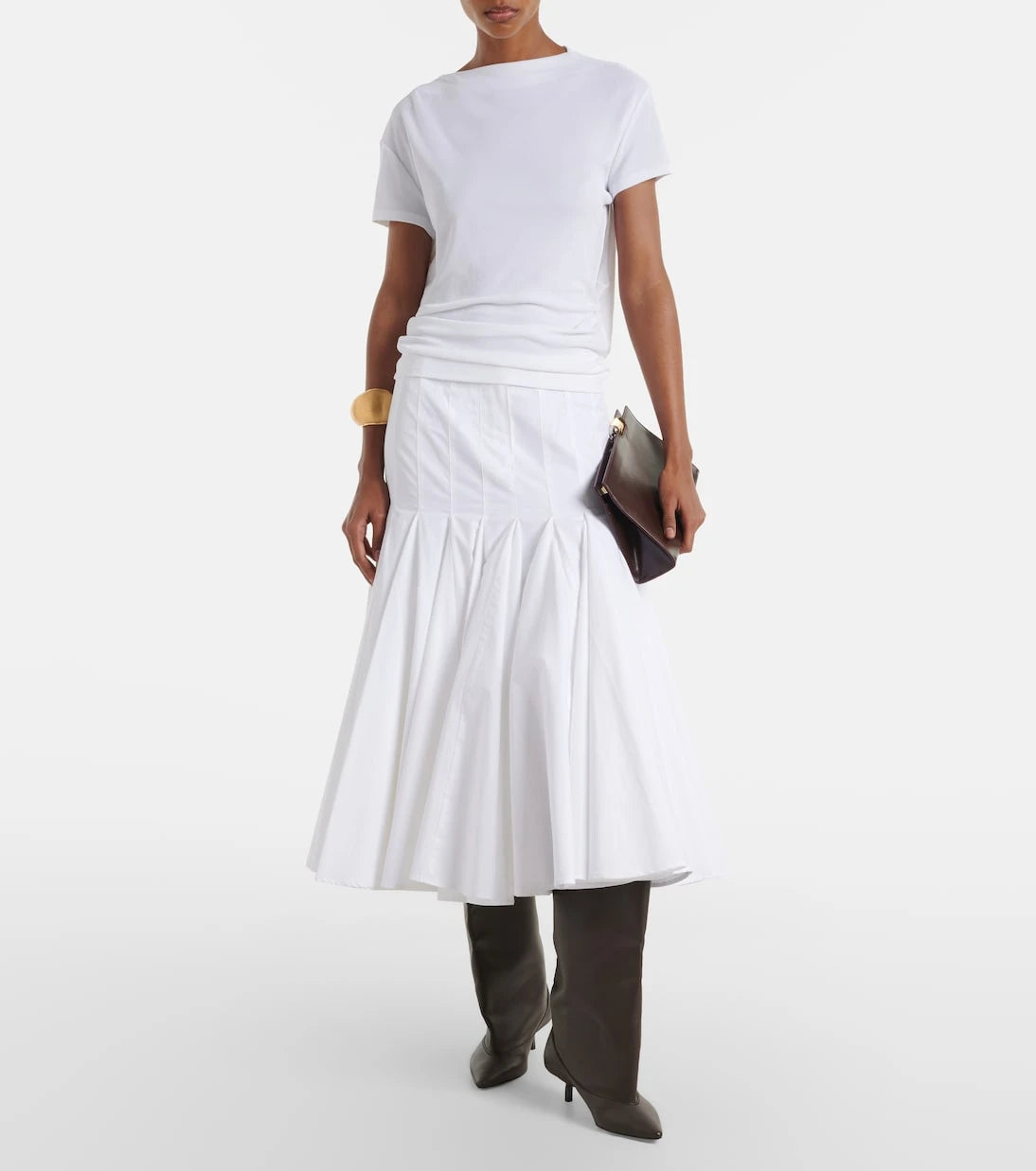 Jacquemus - Agave cotton poplin midi skirt