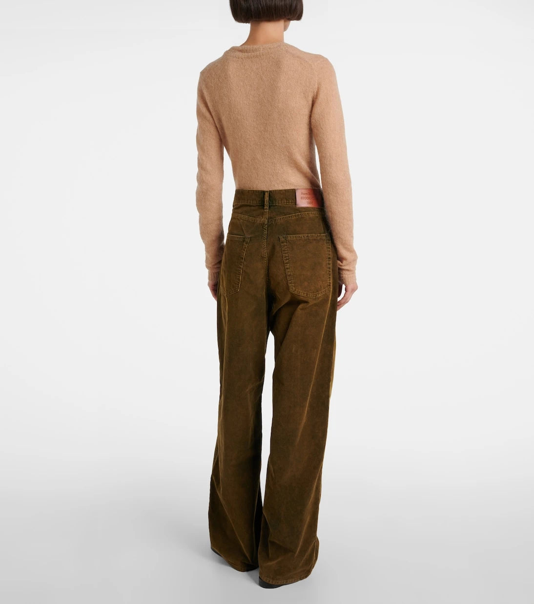Acne Studios - بنطال واسع الساقين متوسط الارتفاع من كوردروي القطن