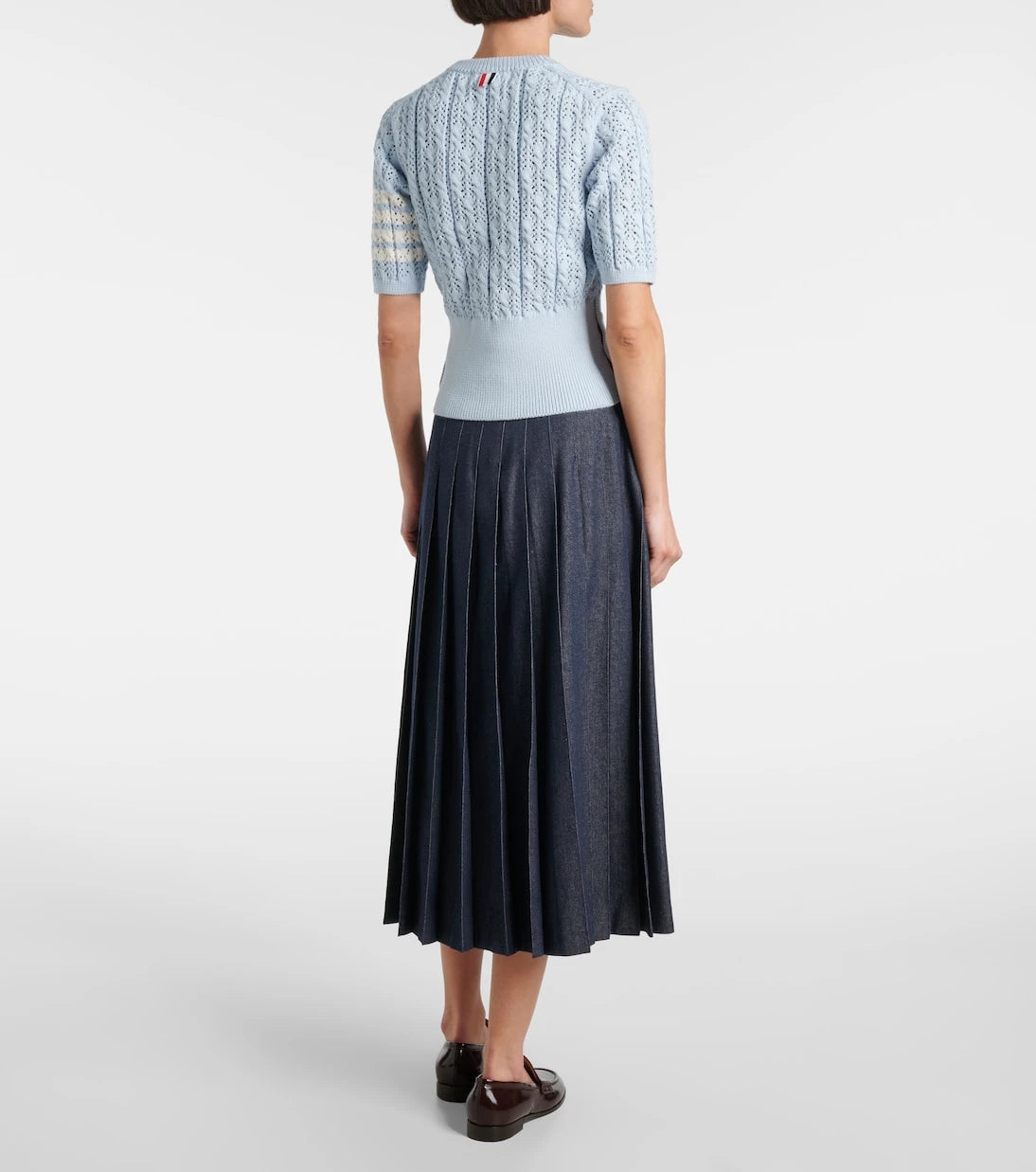 Thom Browne - توب قطني بتصميم 4-بار منقوش