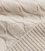 Beige Cashmere Cable-Knit Beanie