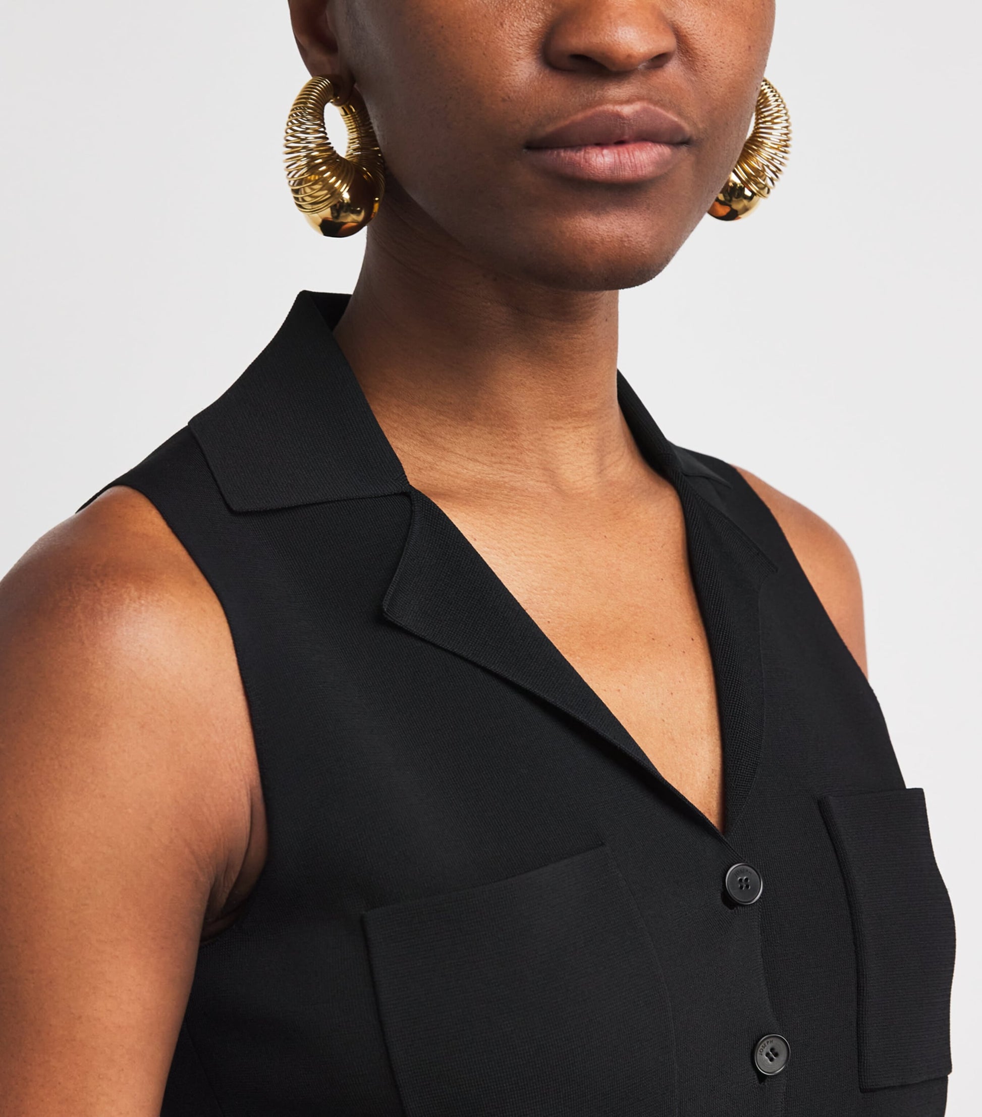 Joseph Milano Knit Stretch Waistcoat Black