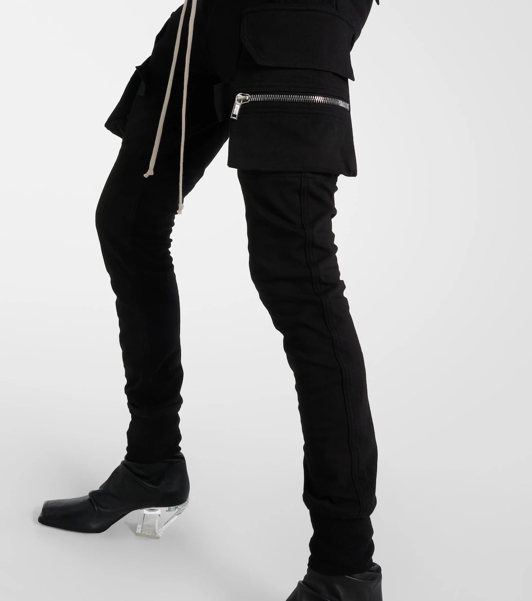 Rick Owens - High-rise cotton skinny cargo pants