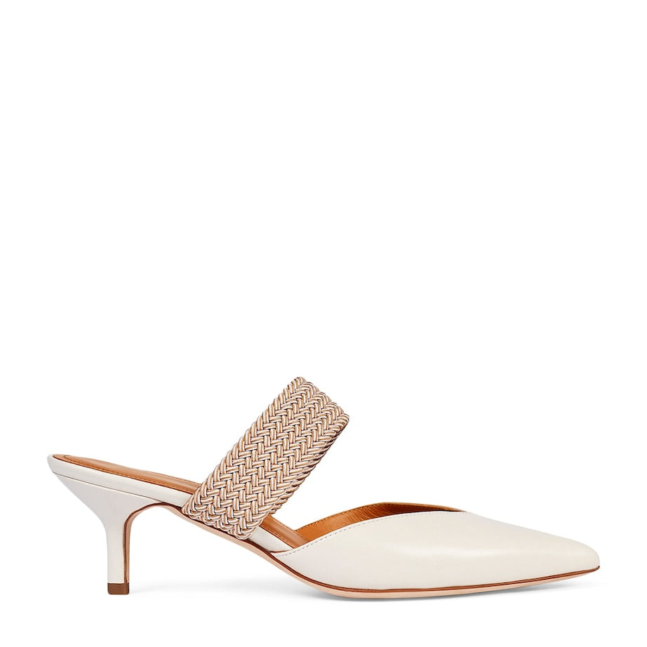 Ivory Leather Maisie Mules 45