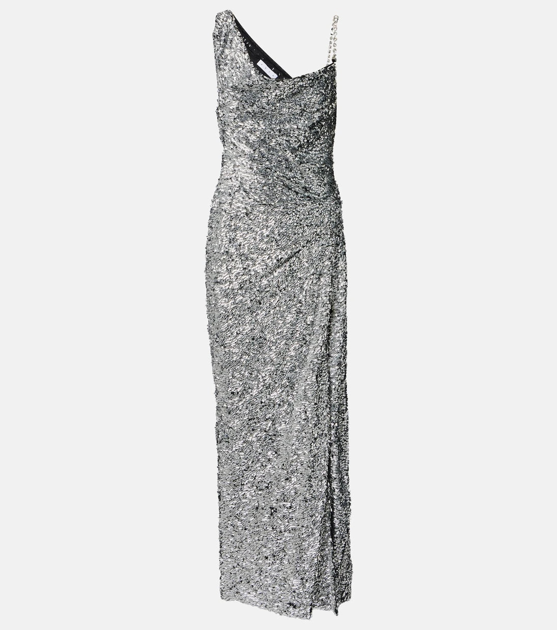 Area - One-shoulder sequined gown
