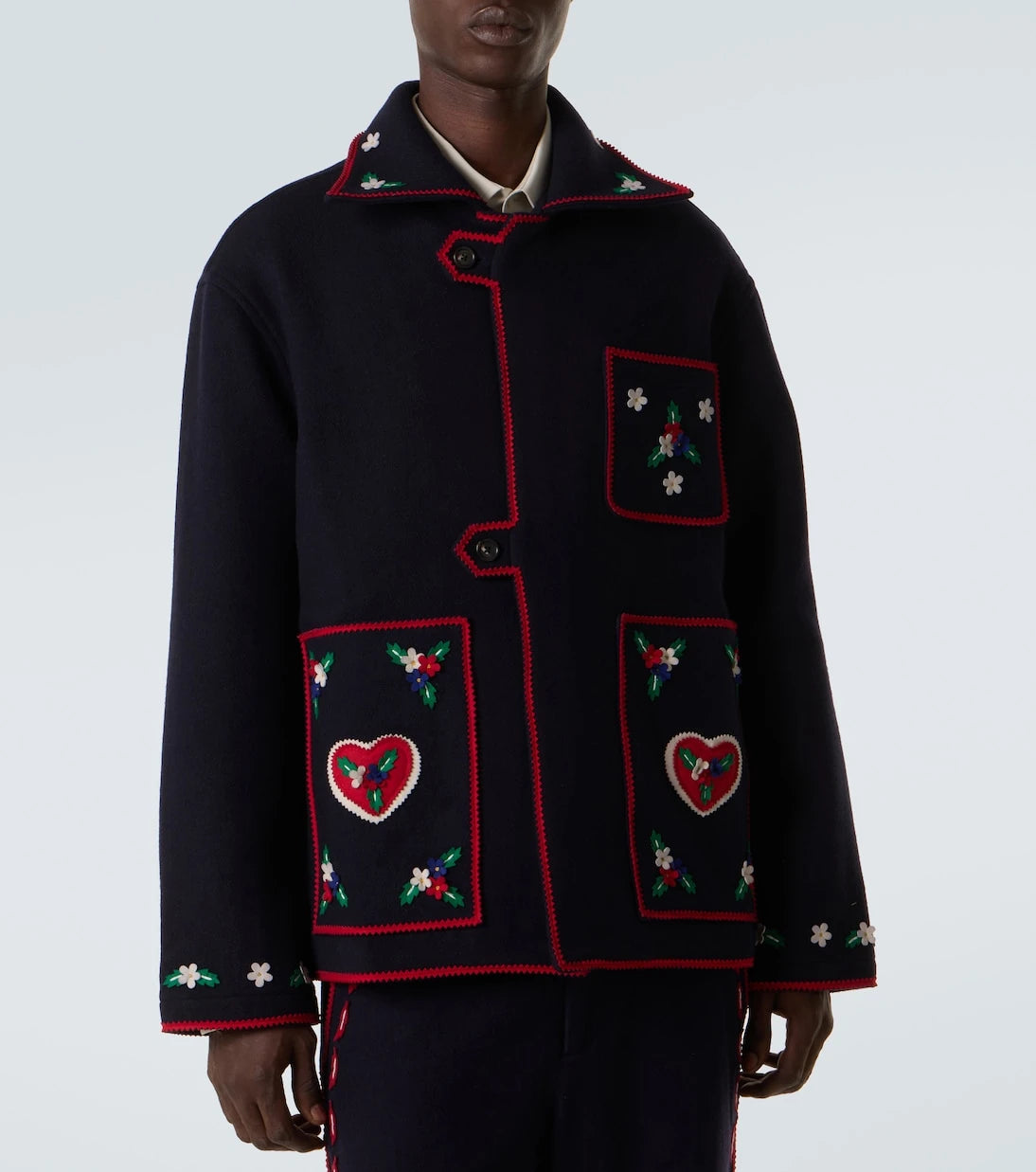 Bode - Carroll embroidered wool jacket