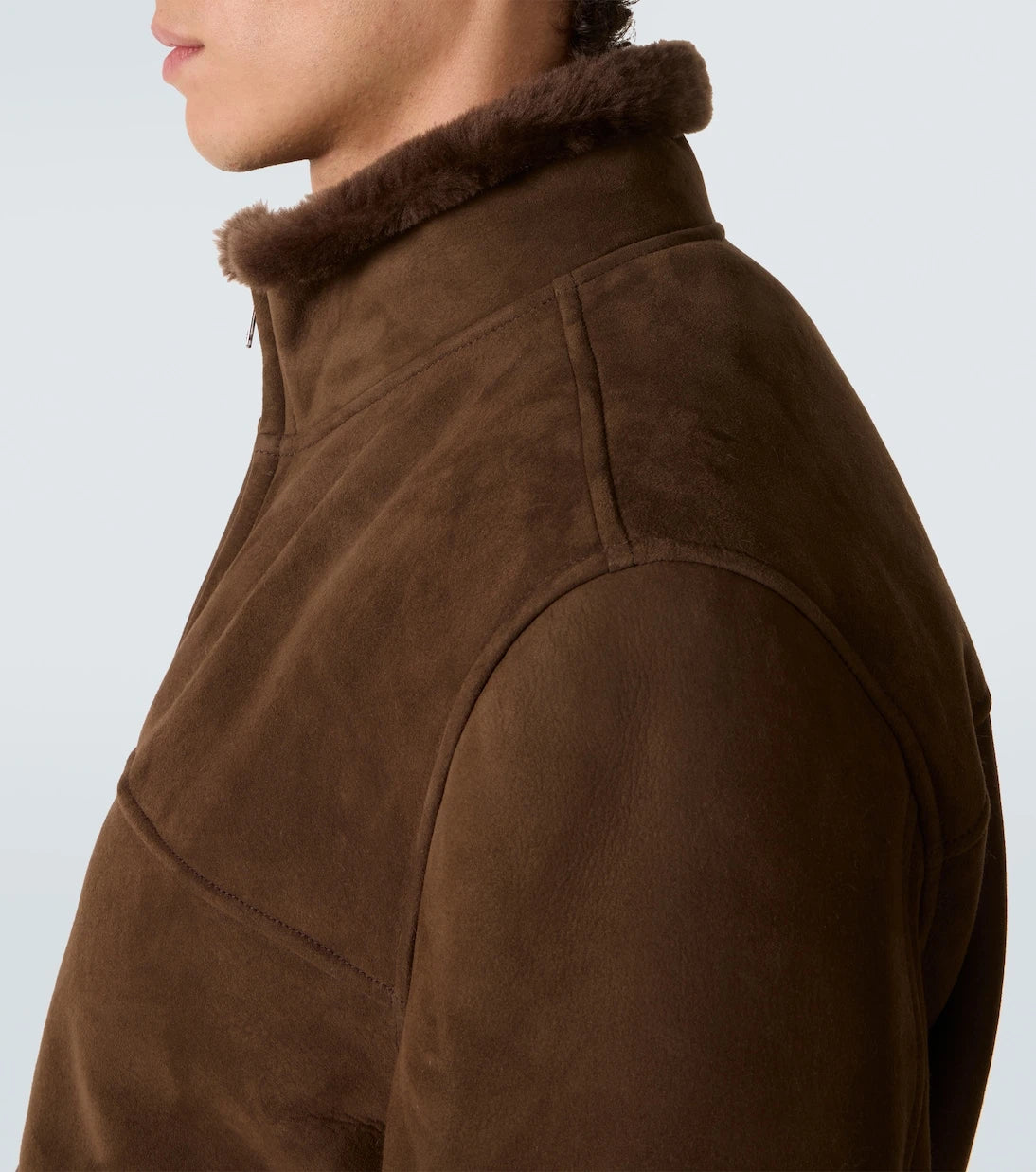 Thom Sweeney - Shearling-lined suede bomber jacket