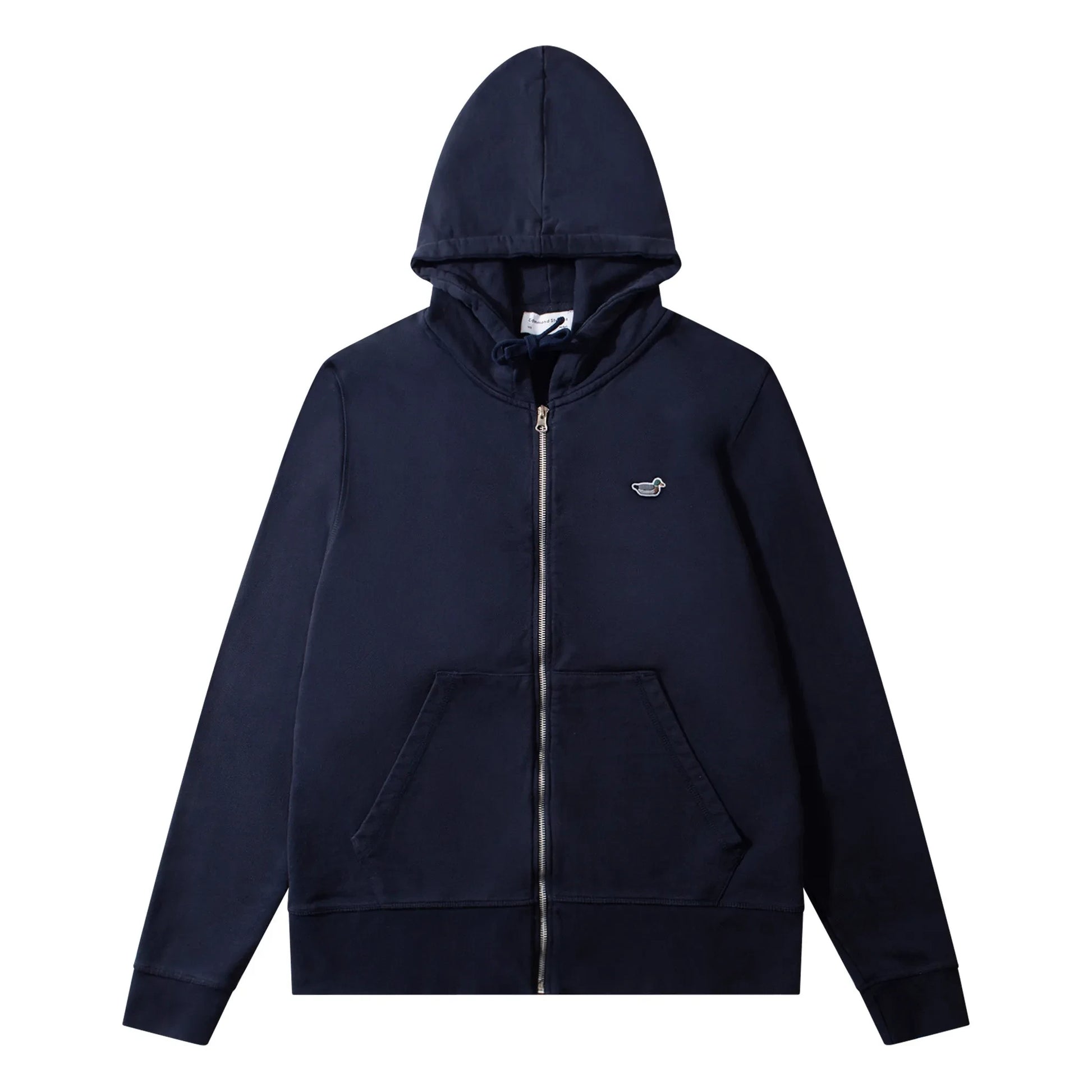 Edmmond Studios - Duck Patch Coton Bio Hoodie with zipper | Navy blue