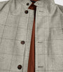 Grey Wool-Silk Herringbone Travel Jacket