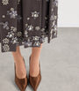 Prada Grey Silk-Wool Embroidered Skirt