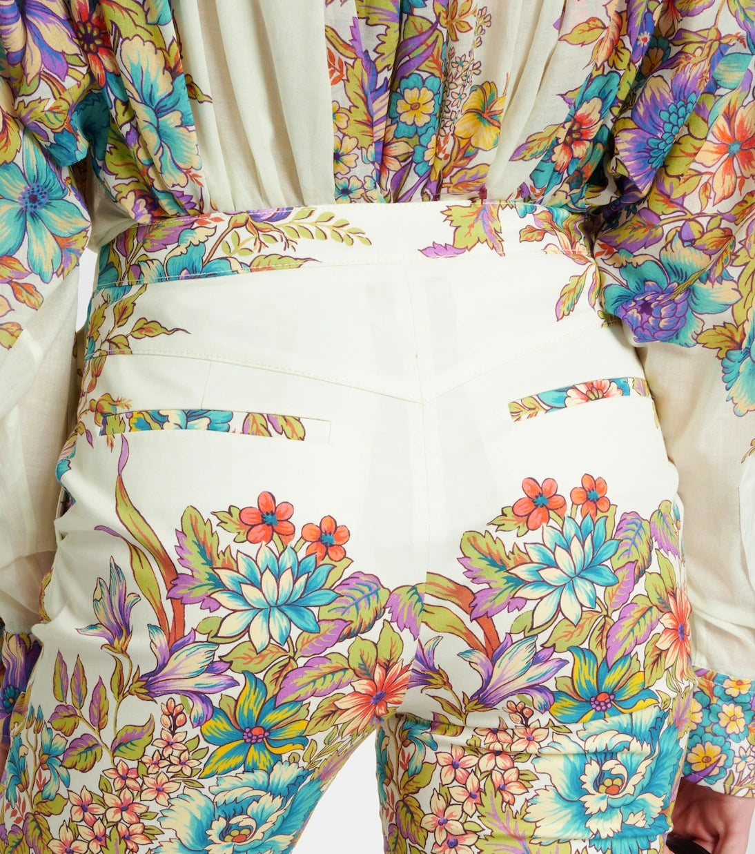 Etro - Floral cotton-blend flared pants