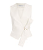 Max Mara White Cotton-Blend Tie-Front Waistcoat