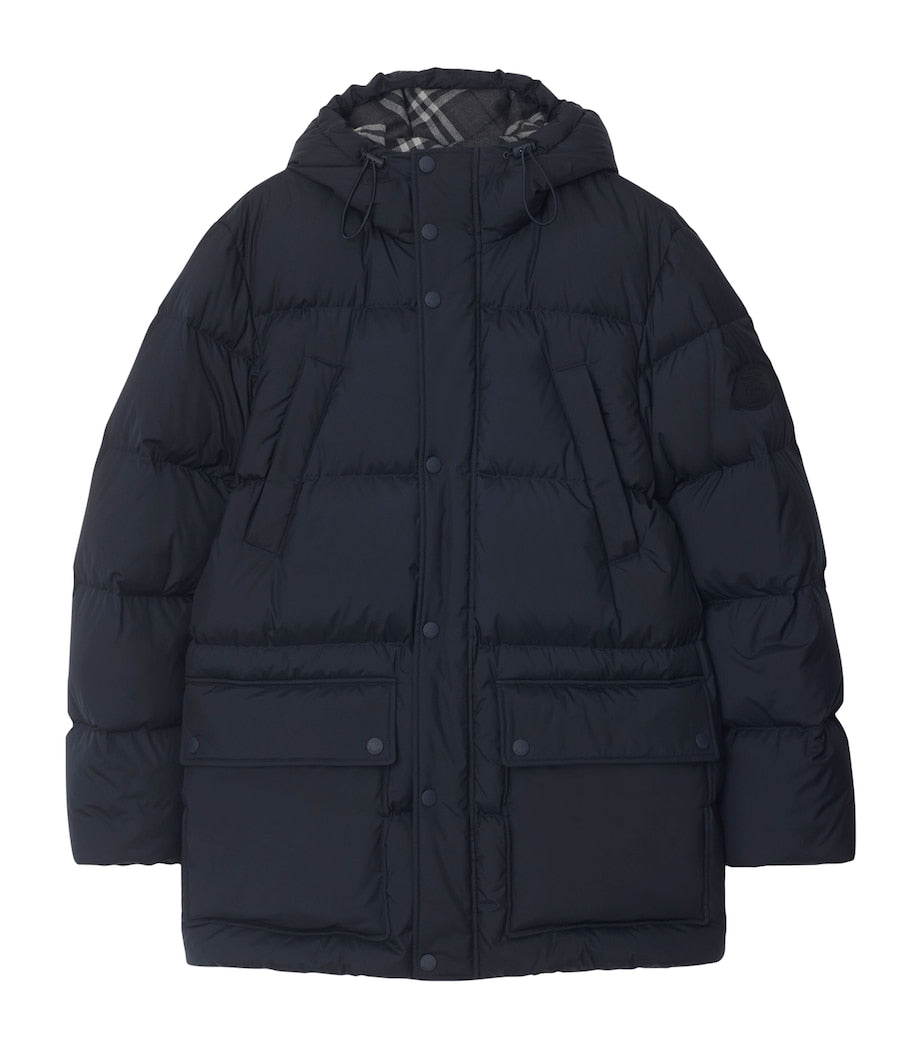 Burberry Navy Hooded Down Puffer Jacket