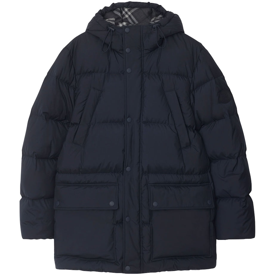 Burberry Navy Hooded Down Puffer Jacket