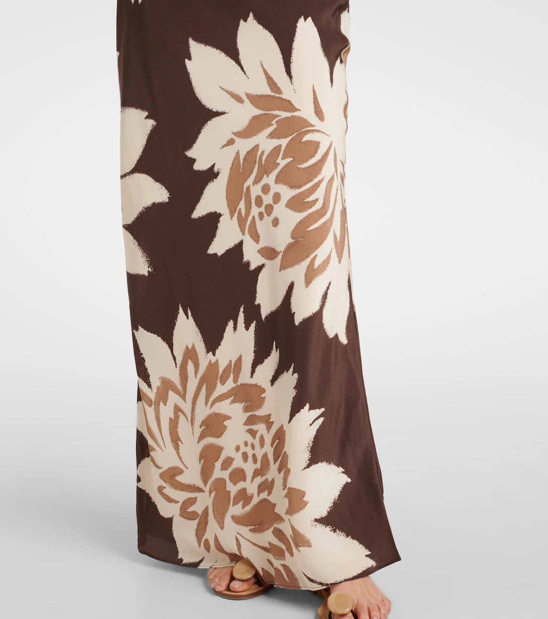 SIR - Floral silk satin maxi skirt