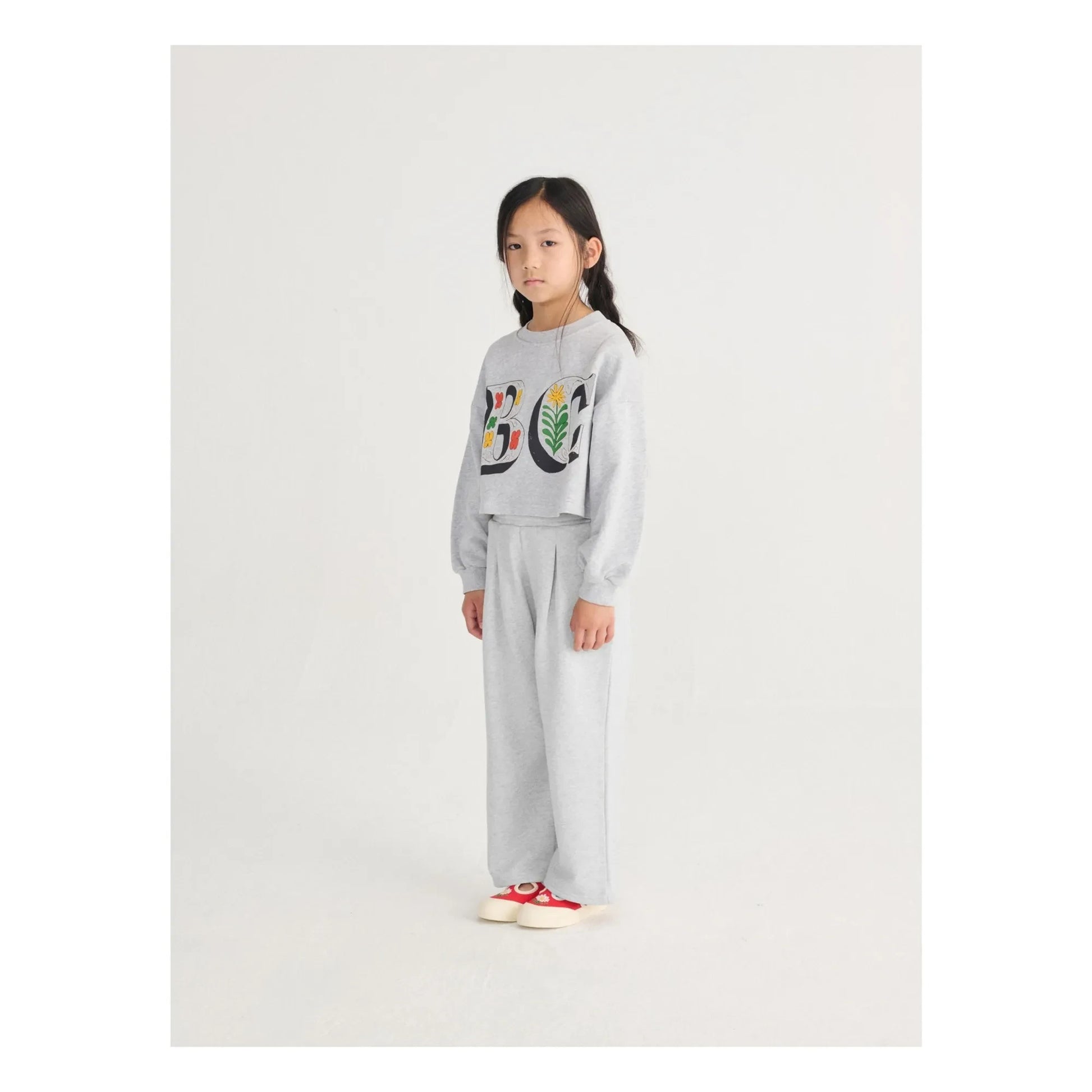Bobo Choses - Organic Cotton Straight Jogger | Heather grey