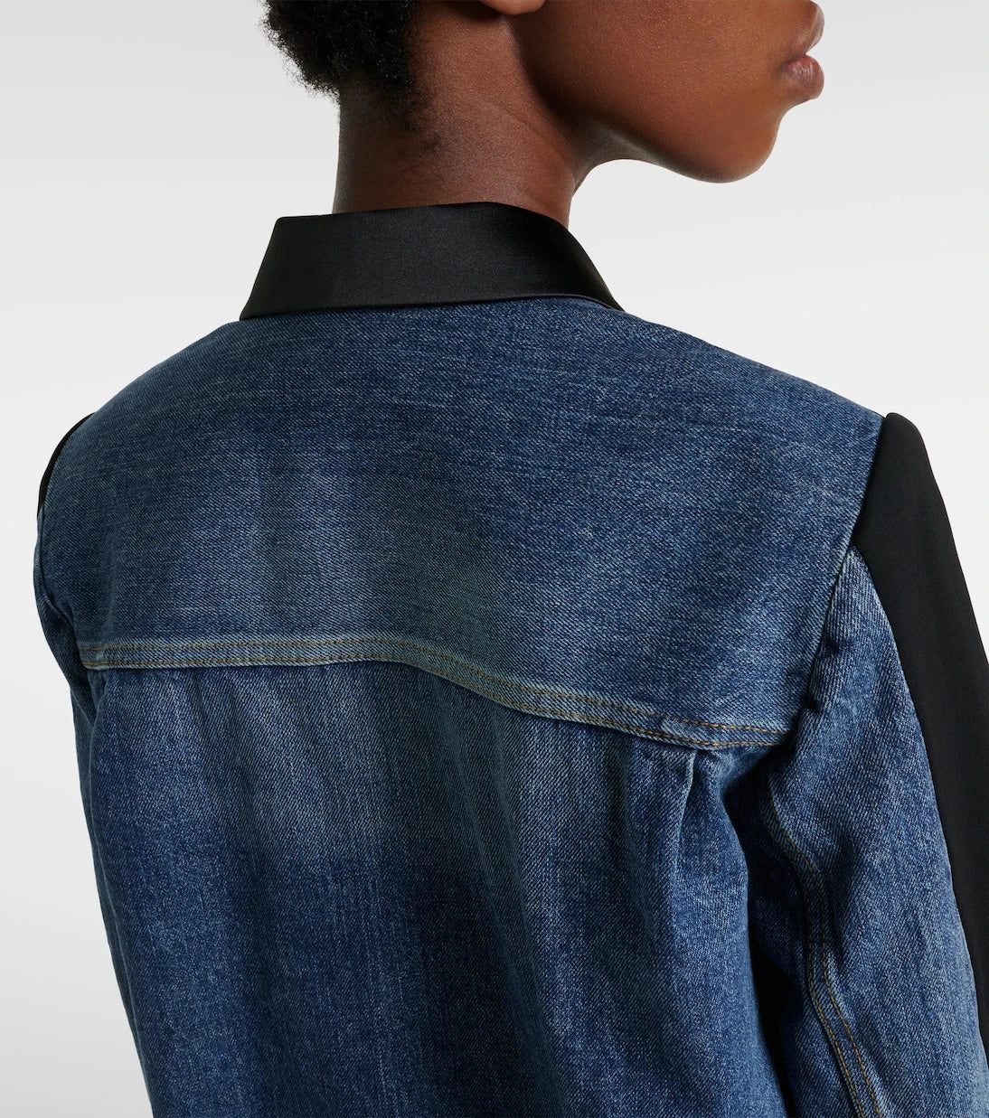 Sacai - Double-breasted denim and wool jacket